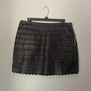 Leifsdottir Black Leather Mini Skirt, Size 10